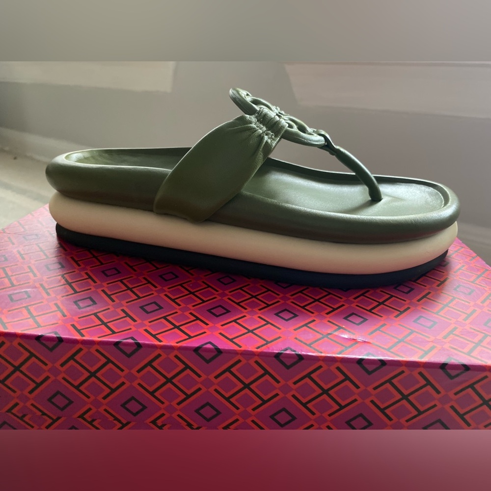Tory Burch Green Platform Sandals